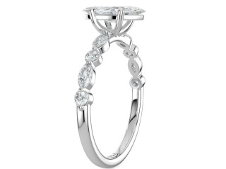 18K White Gold Jasmine Marquise Classic Engagement Ring for Sale